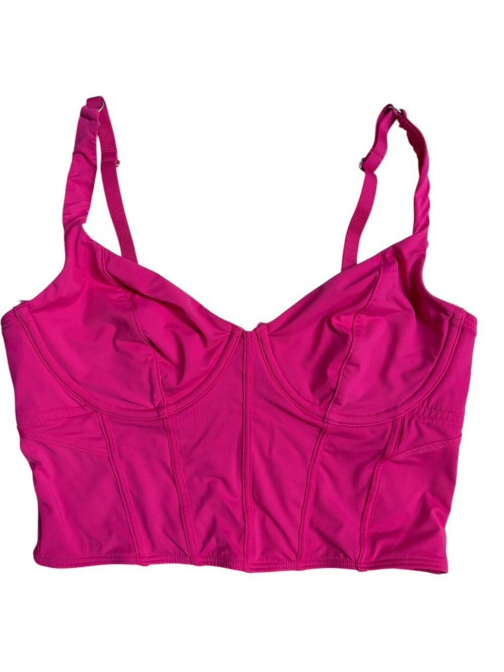 Gilly Hicks Longline Bustier Crop Top (Hot Pink) - Medium